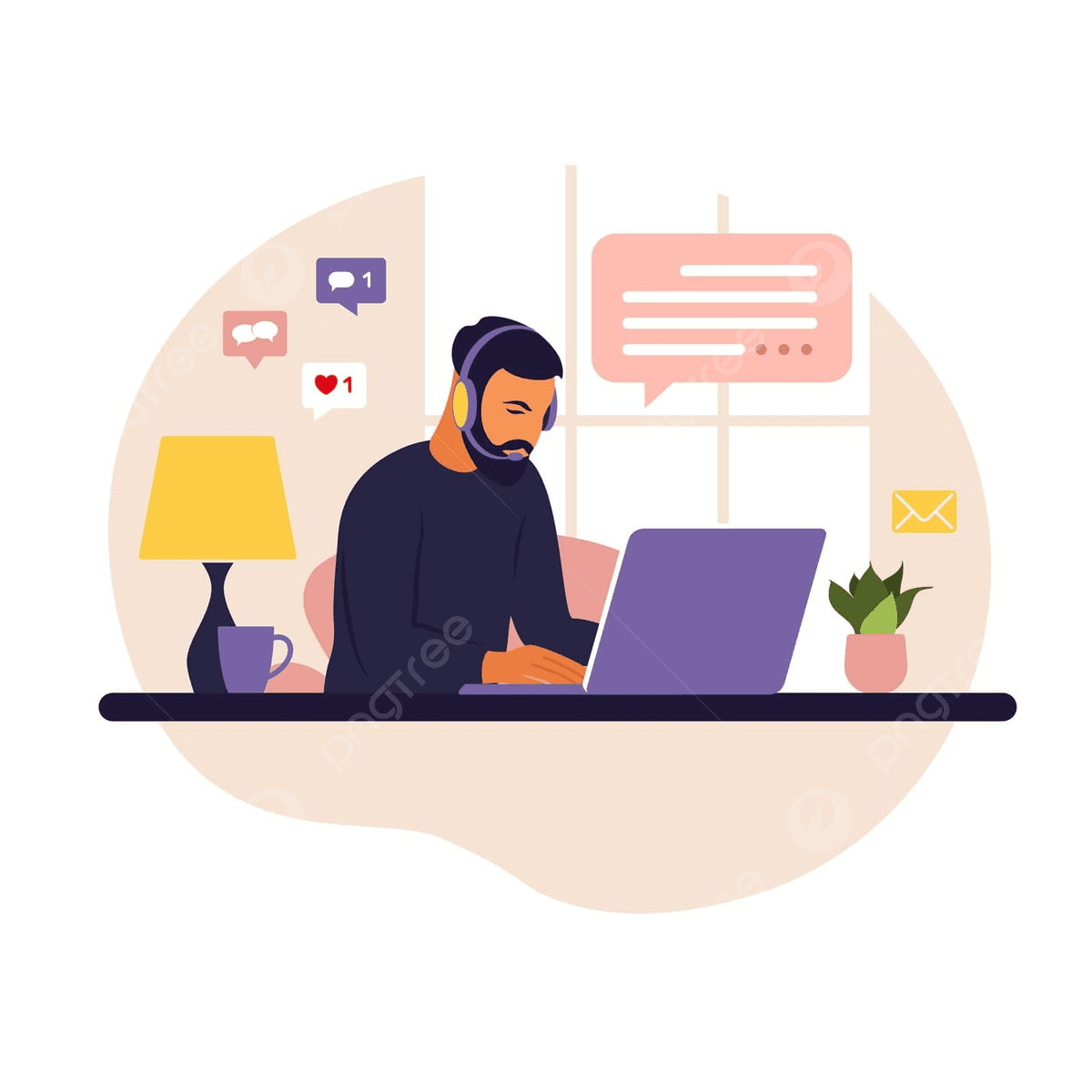 Working from home illustration